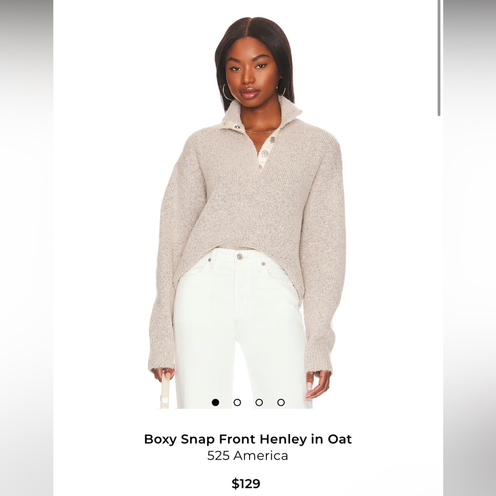 525 America Boxy Snap Front Henley